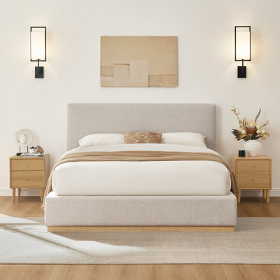 Lit plateforme tapissier Modern Boucle