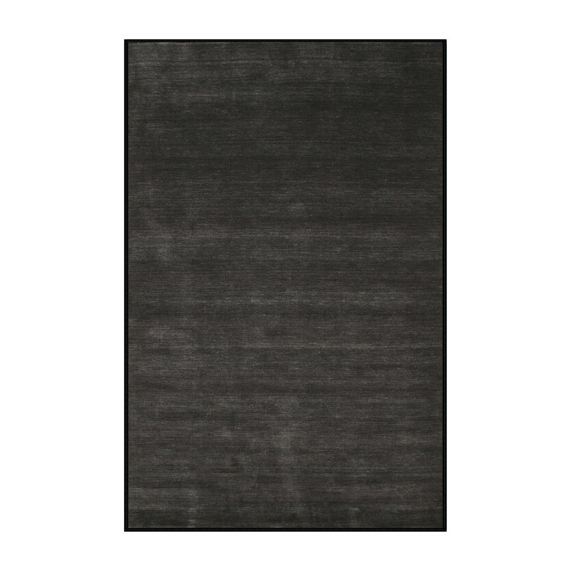Tapis de zone noire contemporaine, Rectangle 4 pi x 6 pi