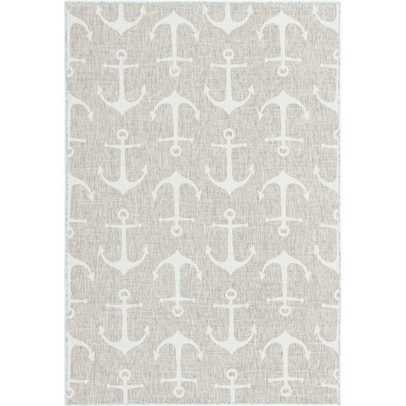 Outdoor Ayton Area Rug Sea Sand Color, Rectangle 6' x 9'