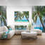 Palmier suspendu sur une plage de sable blanc - reproduction de photo sur toile tendue-590073792-603073661