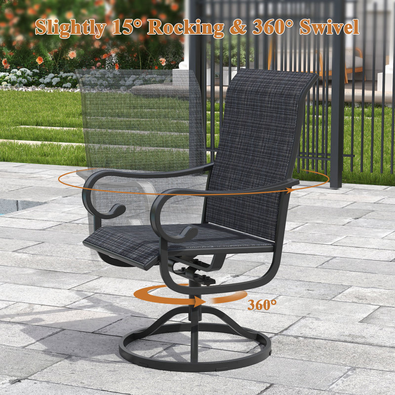 Chaises de patio pivotantes et berçantes, Noir