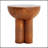 Iris Outdoor Patio Three-Legged MGO Wood-Grain Round Side Table, Weather-Resistant And Eco-Friendly