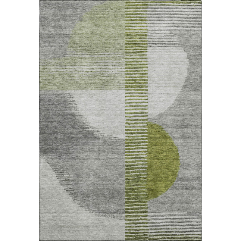 Premium Machine Washable Ansley Geometric Rug, Rectangle 3' x 5'