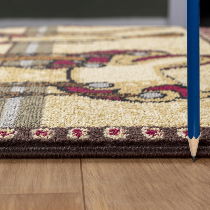 Tapis en polypropylène beige de 2,39 m x 0,91 m (7 pi 10 po x 3 pi), pour une ambiance chaleureuse et élégante, avec une finition soignée.
