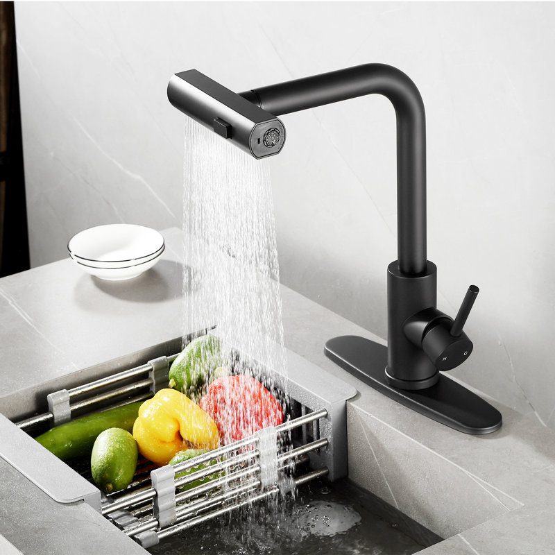 HGN Pull Down Kitchen Faucet, Matte Black