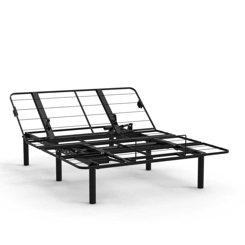 Structure de base de grand lit ajustable, capacité zéro, capacité de charge de 750 lb, double, pliable pour une installation facile, base moderne, ajustable, ports, bonne nuit de sommeil