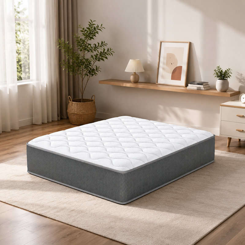 Matelas hybride complet, ressorts ensachés et surmatelas à mémoire de forme, fermeté moyenne, 12"