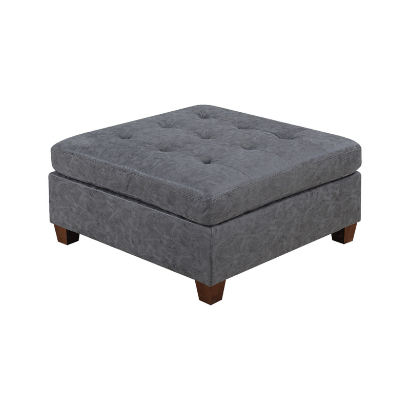 Repose-pieds capitonné standard 36,6 po, Faux cuir gris