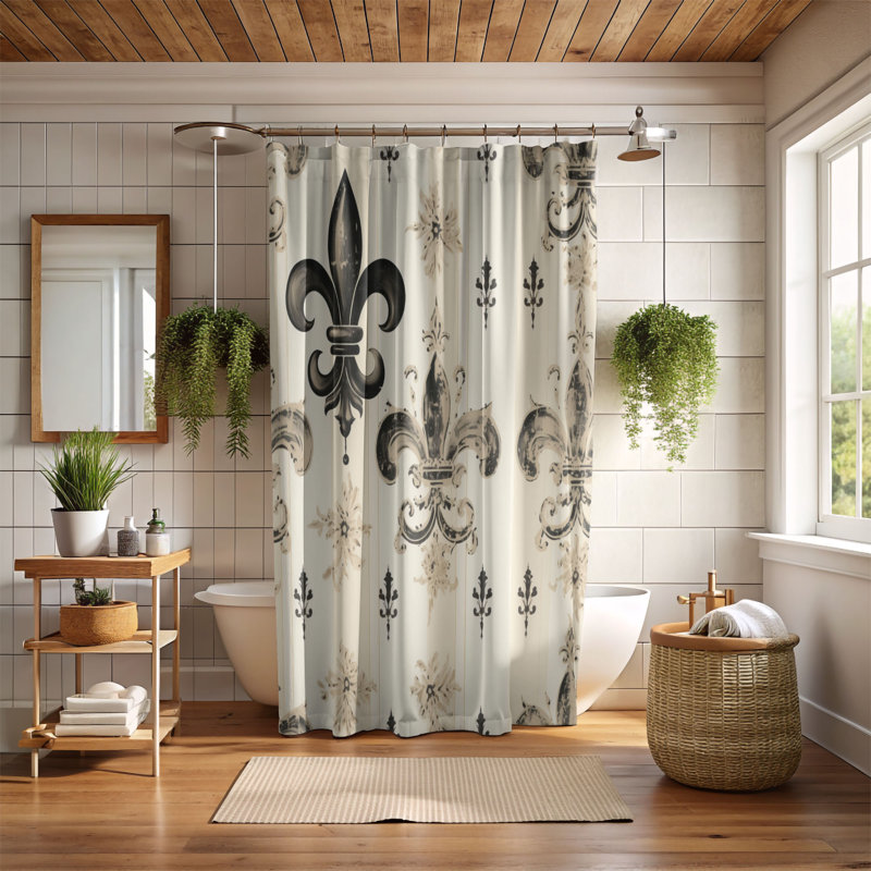 Regal Damask - Premium Shower Curtain, 74"H x 71"W