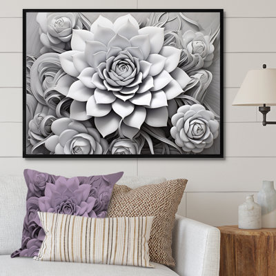 Minimalisme noir et blanc succulent II sur toile