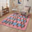 Abrahamson Canvas Geometric Machine Washable Blue / Pink Indoor Area Rug with Non-Slip Backing-129158130