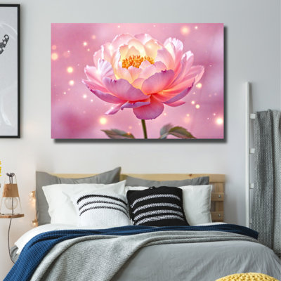 Pink Peony Tempered Glass Wall Art