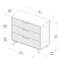 Commode 3 tiroirs l 37 po en bois massif avec poignées en métal-1103335529