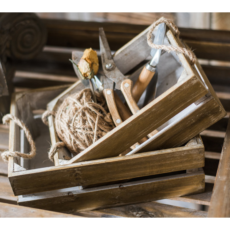 Caisse en bois massif, H 3,7 po x l 10,6 po x P 7,5 po