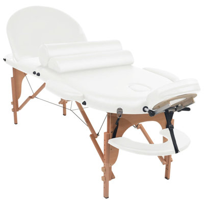 Massage Table Portable Massage Therapy Bed Thick with 2 Bolsters Oval