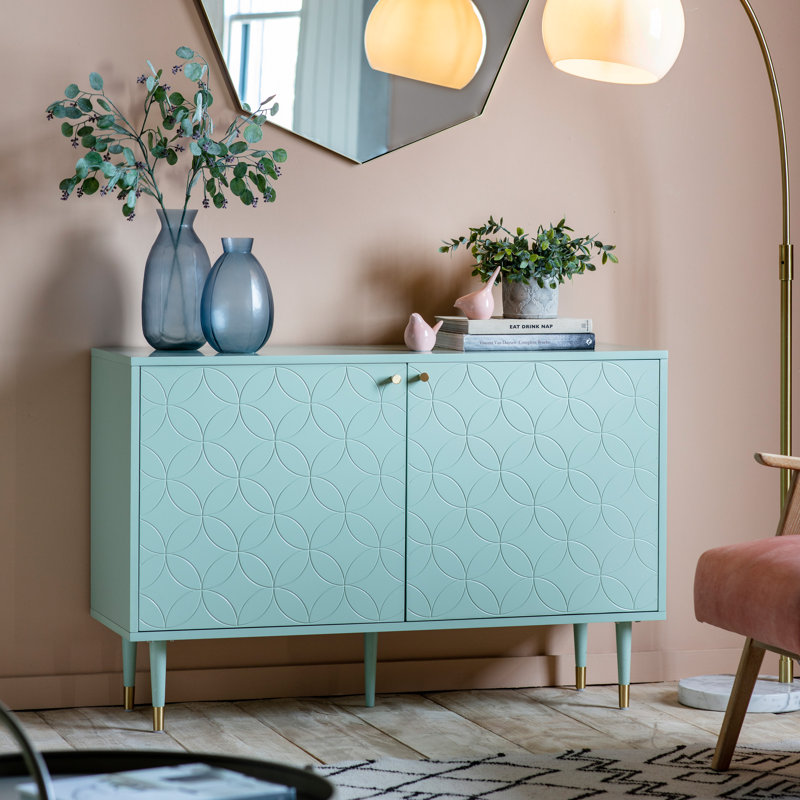 Kilbride Brass 2 - Door Rectangle Accent Cabinet, Green