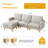 97" Modular Sectional Sofa, L-shaped Couch With Movable Ottoman, Comfy Corduroy Couch With Spring Cushion-1352472280