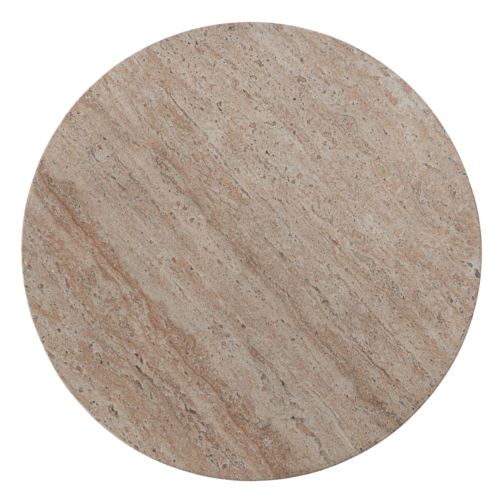 Lightweight Concrete Outdoor Side Table, Smooth Cylindrical Outdoor End Table, Modern Garden Small Garden Stool For Patio, Backyard, Spotted Travertine