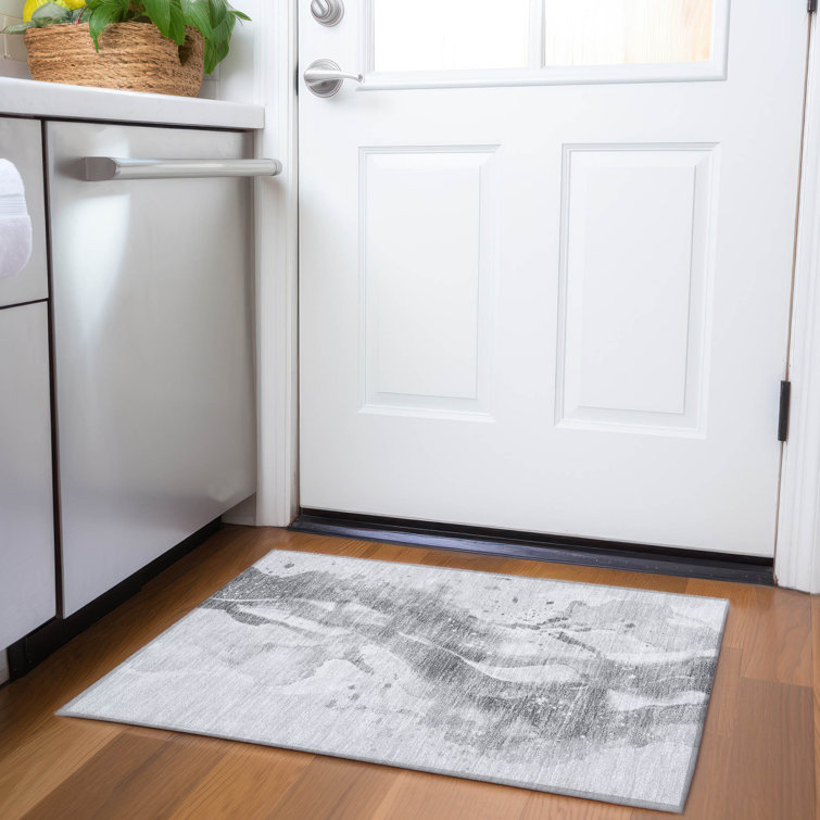Machine Washable Indoor/Outdoor Claudian ACN1525 Gray Rug