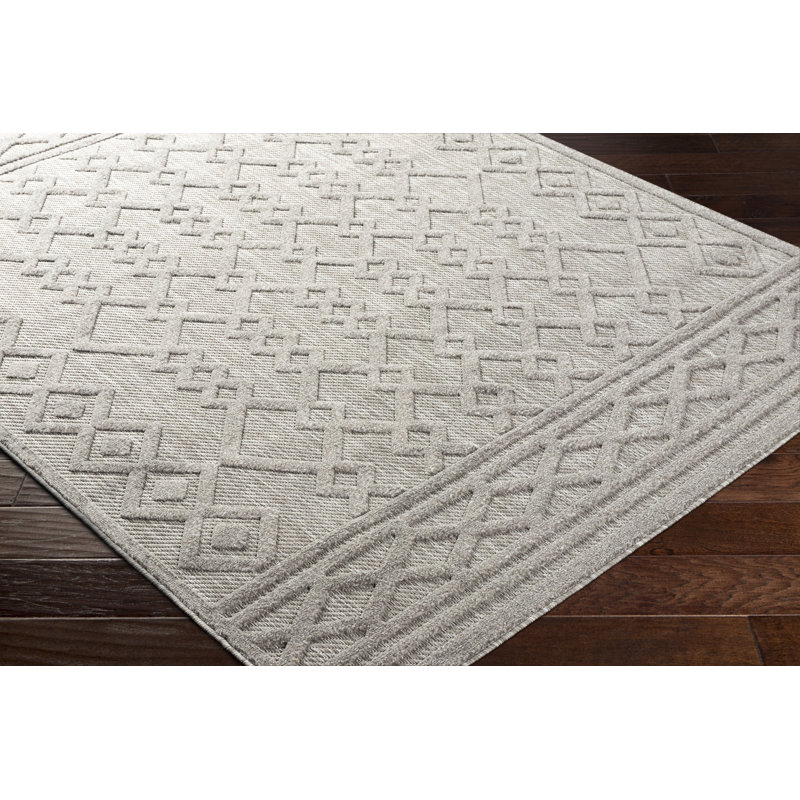 Anelise Geometric Indoor / Outdoor Rug, Rectangle 6'7" x 9'