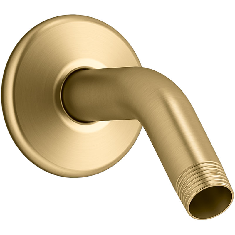 Mastershower Showerarm and Flange, Long, Vibrant Brushed Moderne Brass