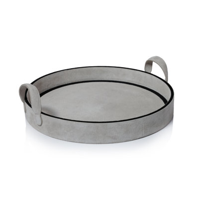 Plateau de service rond en cuir Arden