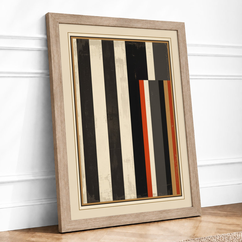 Striped Composition Geometric - Print, A2 - 59.4 x 42.0 cm, Oak