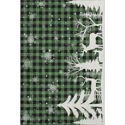 Premium Machine Washable Castillon AMF1824 Winter Forest Holiday Rug
