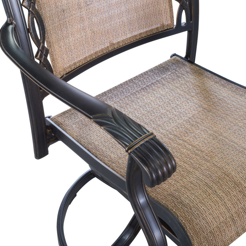 4 - Person Patio Dining Set with Round Table , Cushions Included, Brown