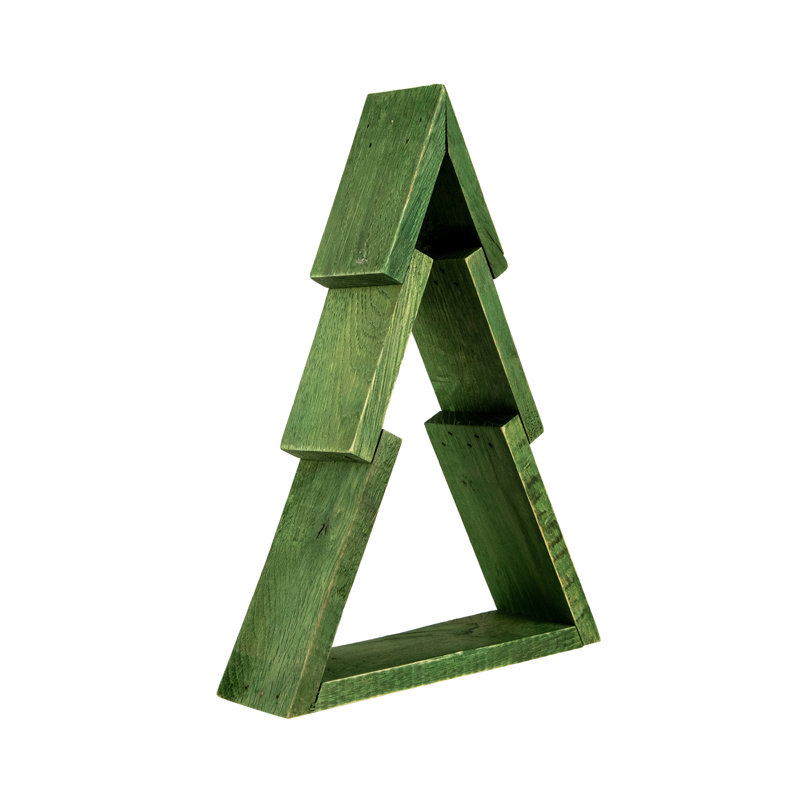 Présentoir de table en bois vert 9,5 "