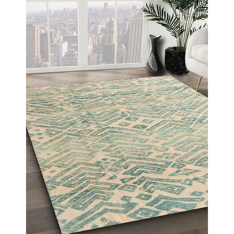 Tapis 100% abstrait lavable à la machine 4754, Carré 7 pi