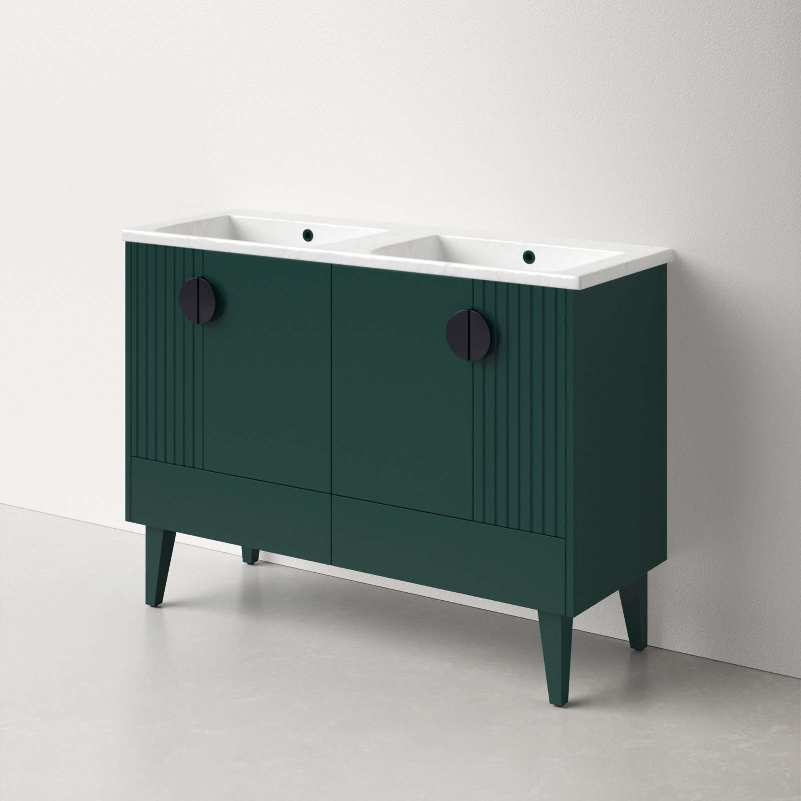 Saimah 47.25'' Double Bathroom Vanity, Green, Black