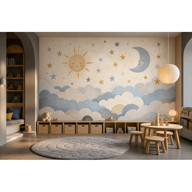 Décoration murale amovible chambre d'enfant Dreamy, 160 po x 108 po, Non tissé