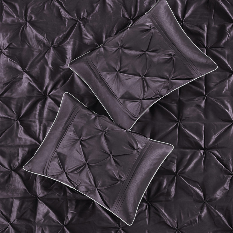 Édredon double prune - Glamour de chambre à coucher élégant 7 pièces