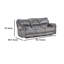 Causeuse inclinable manuelle Remma, similicuir gris, console avec porte-gobelets-131080286