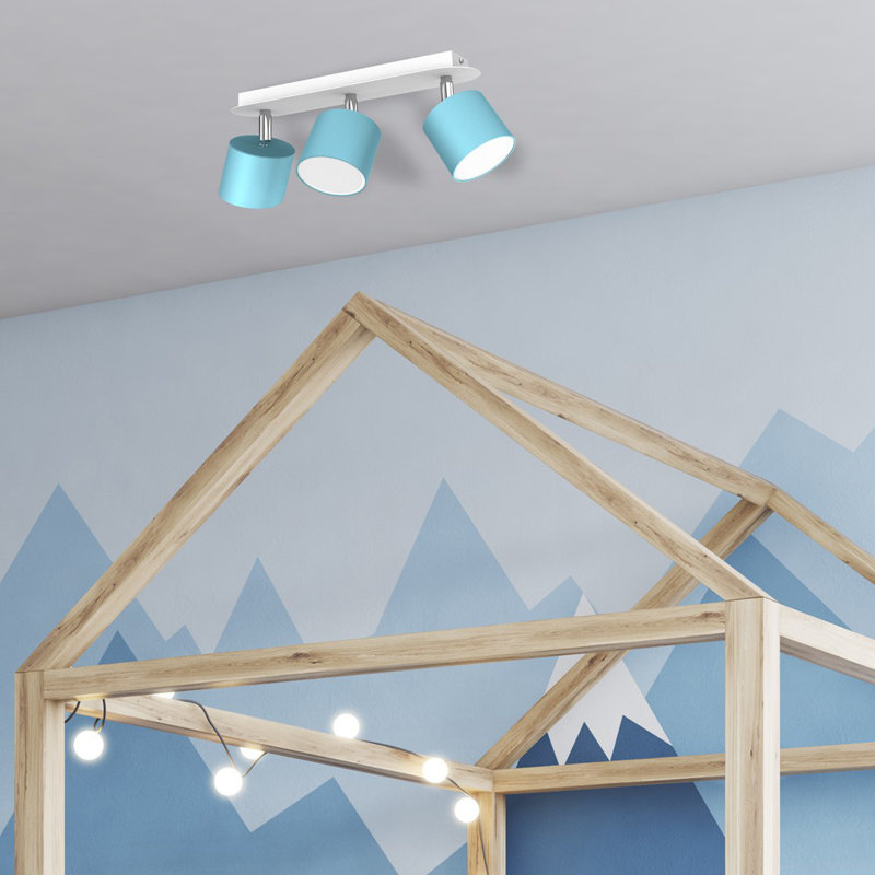 Semi Flush Mount, Blue/White