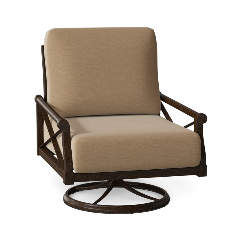 Andover Outdoor Rocker Chair, Canvas Bird's Eye Sunbrella® Canvas, Chestnut Brown