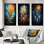 «Mystic Dreamcatcher Dreamscape», 3 pièces sur toile-529637984-529638015