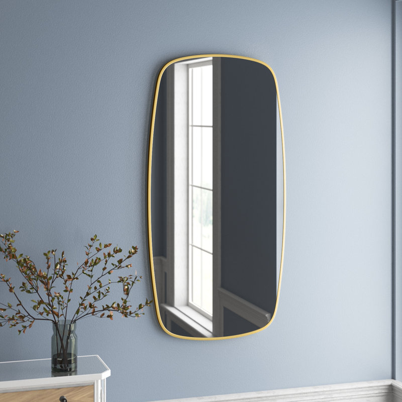 Rochester Metal Flat Wall Mirror, Gold, 55" x 28"