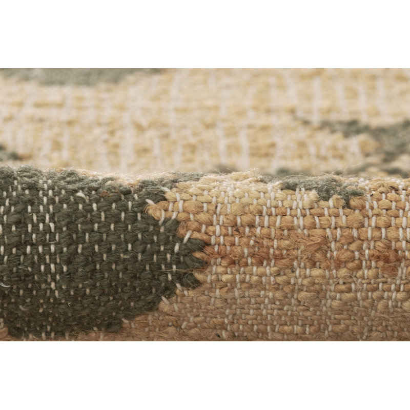 Erin Gates by Momeni Orchard Leaning Flower Jute and Wool Hand Woven Green Area Rug, Rectangle 5' x 8'