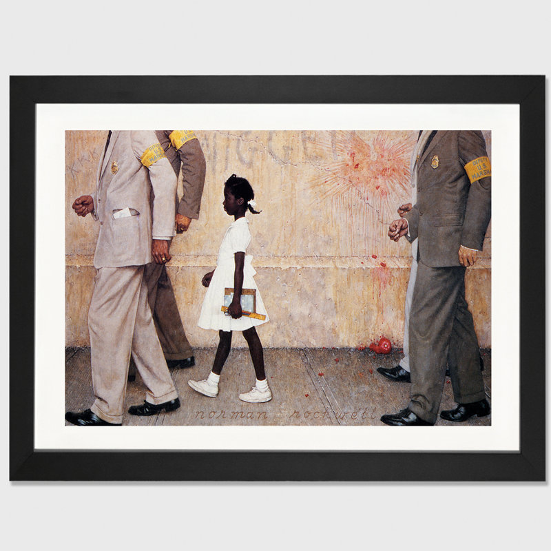 Le problème que nous vivons tous (Ruby Bridges) par Norman Rockwell - impression, H 16 po x l 24 po, Impression encadrée