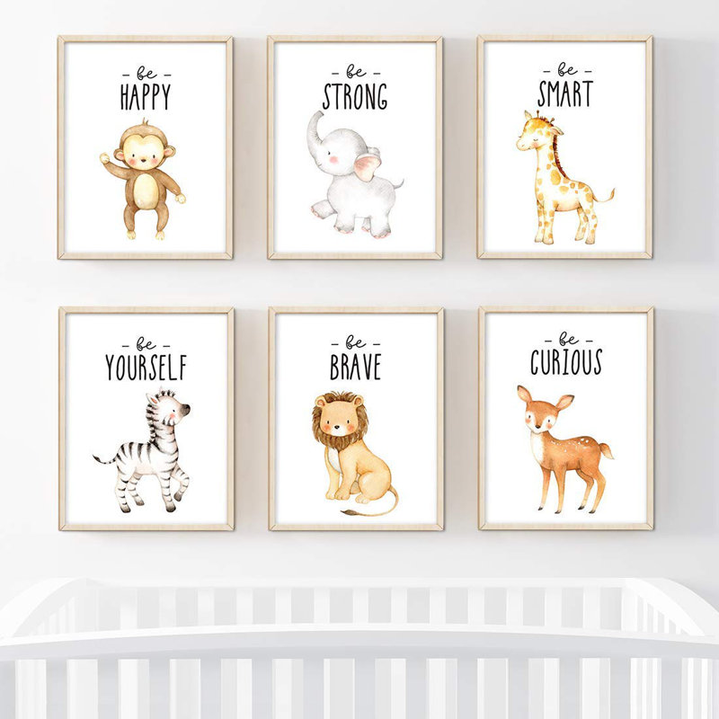 Citations de motivation inspirées, soyez à la fois courageante, genre, curieux, ensemble de 6 pièces lion Crowne