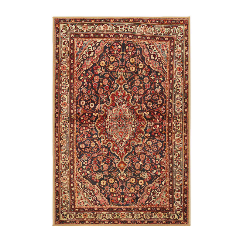 Tapis traditionnel rouge / ivoire Haderslev, Rectangle 2 pi x 5 pi