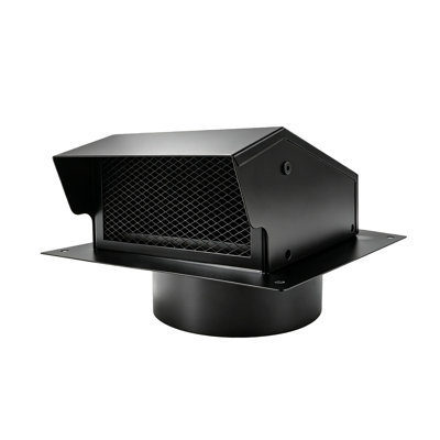 6 Inch Black Vent Roof Cap, Carbon Steel Rooftop Exhaust Vent Cap, Detachable Chimney Vent Cover, Weather Resistant Outdoor Air Vent Hood for HVAC and Bathroom Fan Systems