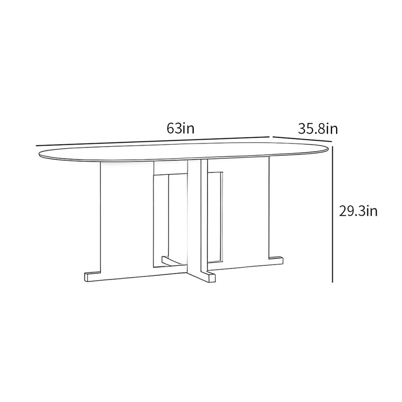 Table de salle à manger de style minimaliste et pratique, H 29,3 po x l 63 po x L 35,8 po