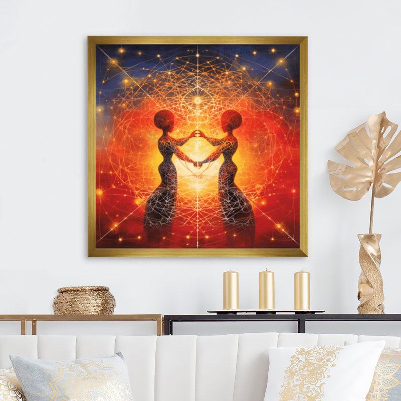 «Twin Flame Universe», impression sur toile, H 36 po x l 36 po x P 1,5 po, Cadre doré à une seule photo