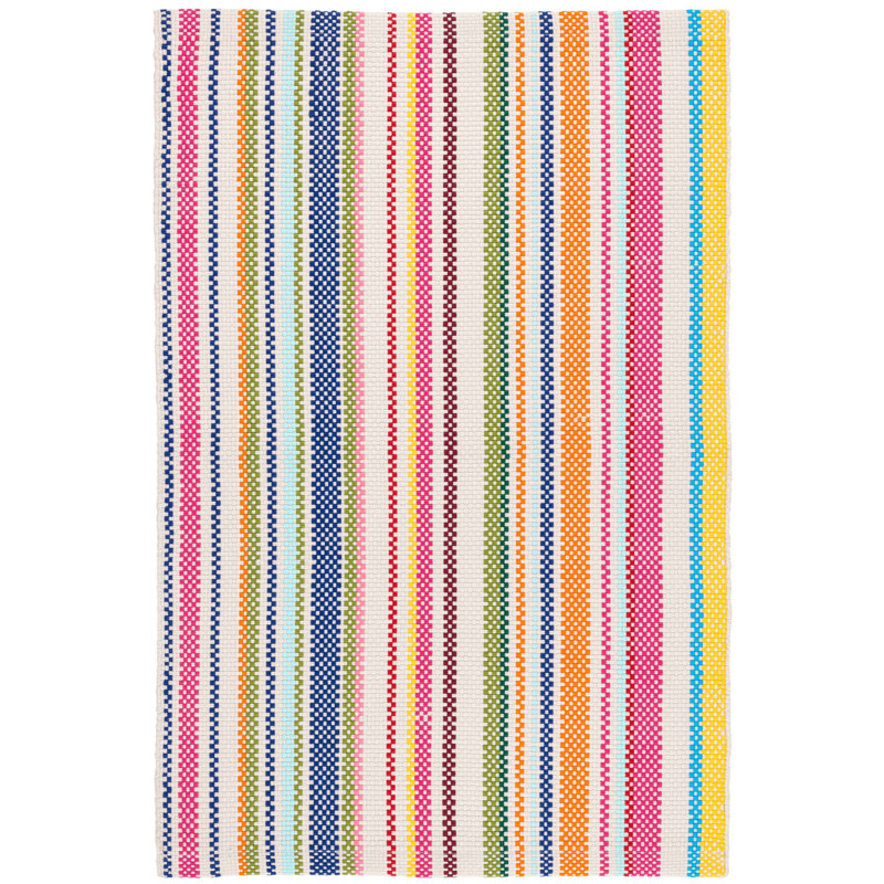Summer Stripe Handwoven Indoor/Outdoor Rug, Rectangle 5' x 8'