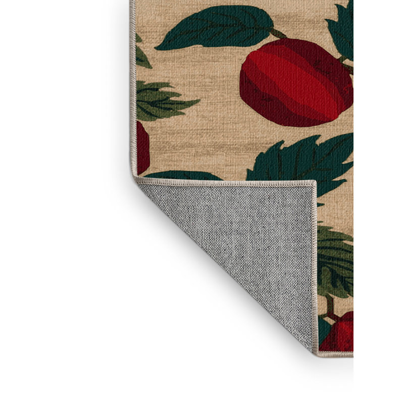  Tapis lavable à motif de fruits Yangmei, Carré 7 pi