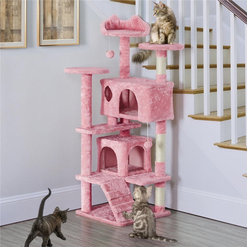 Kitt 54'' H Cat Tree, Pink
