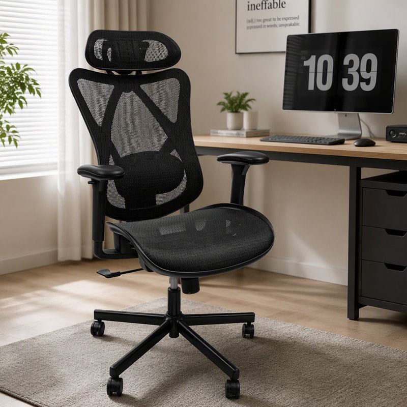 Chaise de bureau ergonomique à roulettes